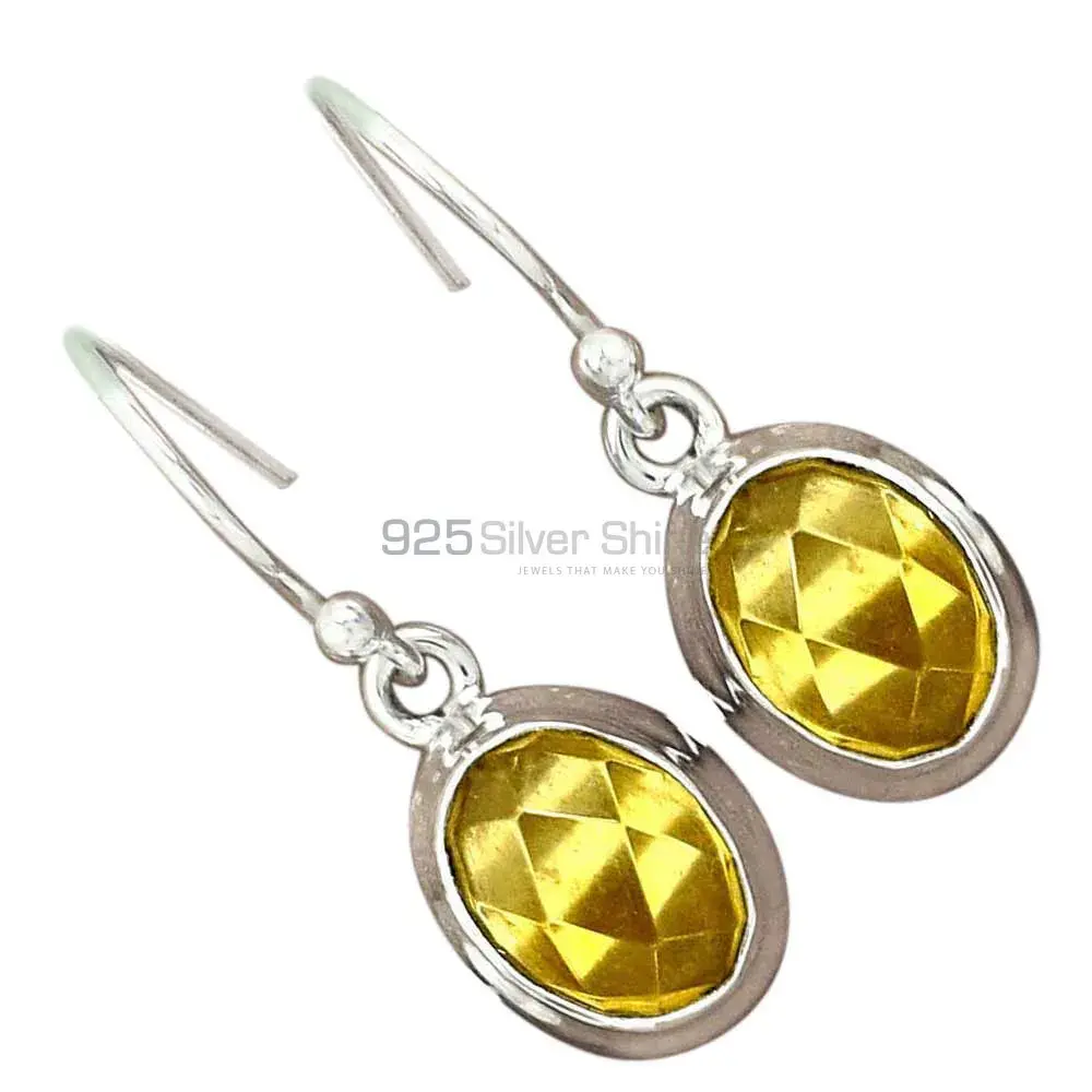 925 Sterling Silver Earrings In Semi Precious Citrine Gemstone 925SE2751_2
