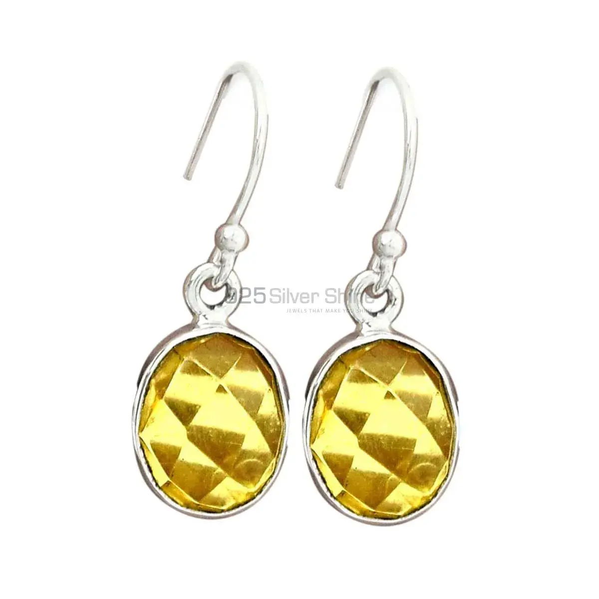 925 Sterling Silver Earrings In Semi Precious Citrine Gemstone 925SE2751_3