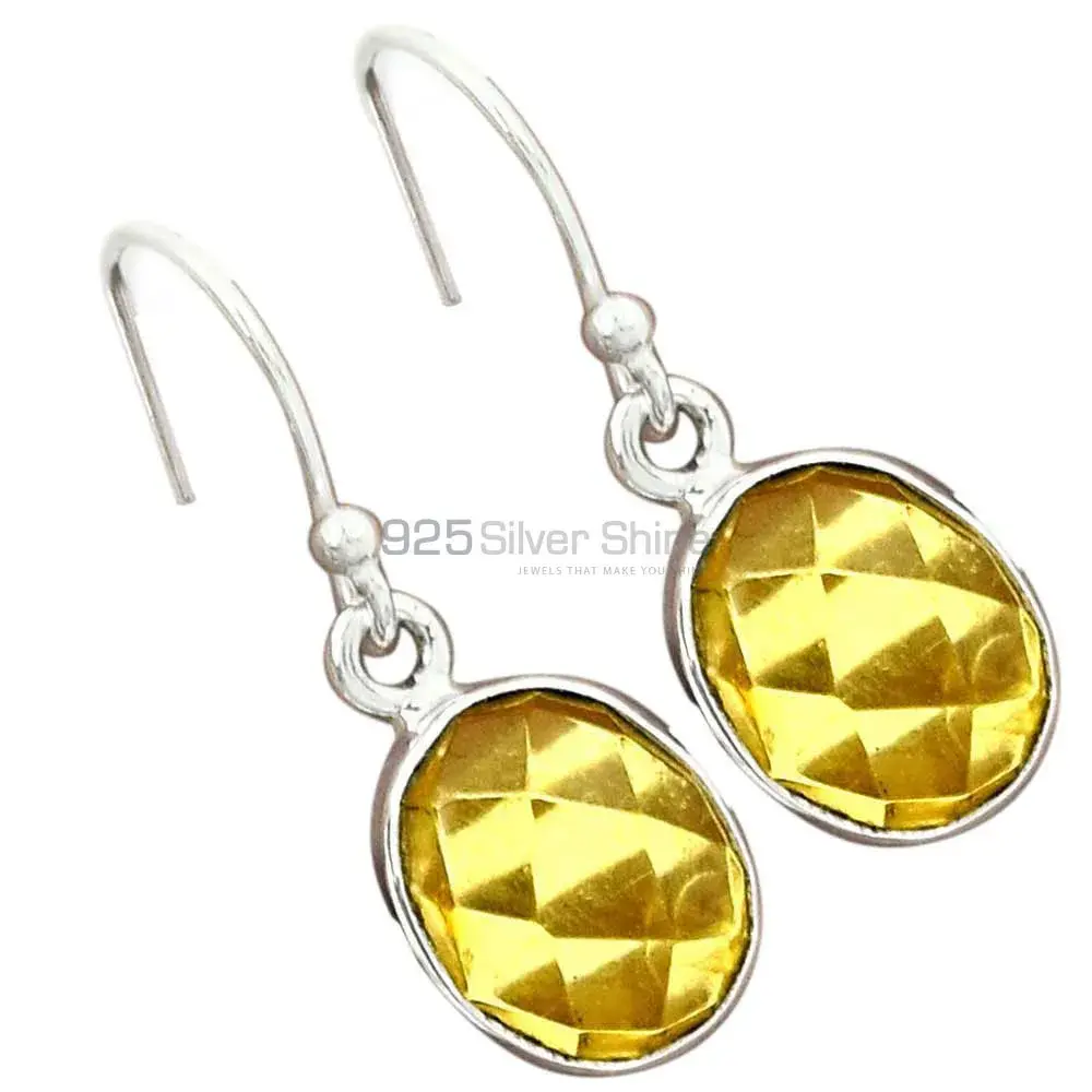 925 Sterling Silver Earrings In Semi Precious Citrine Gemstone 925SE2751_4