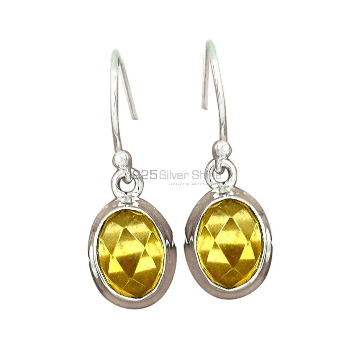 925 Sterling Silver Earrings In Semi Precious Citrine Gemstone 925SE2751_5