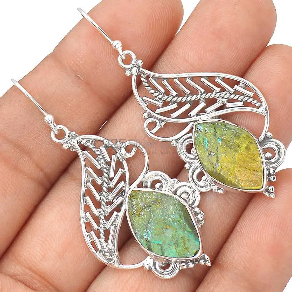 925 Sterling Silver Earrings In Semi Precious Labradorite Gemstone 925SE2965_1