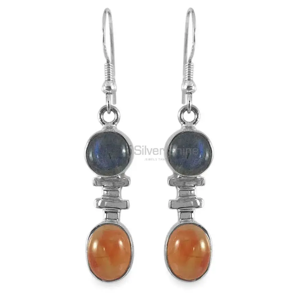 925 Sterling Silver Earrings In Semi Precious Multi Gemstone 925SE1318_0