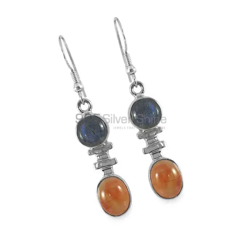 925 Sterling Silver Earrings In Semi Precious Multi Gemstone 925SE1318_1
