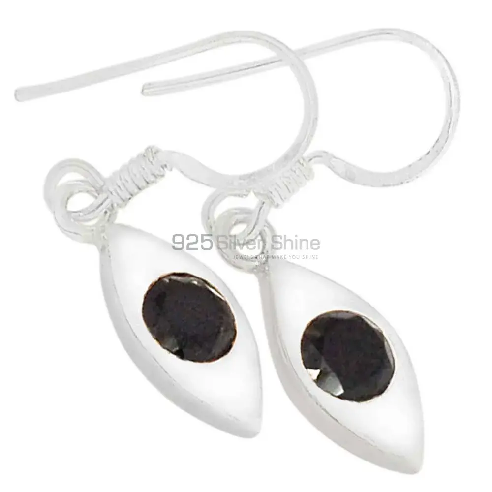 925 Sterling Silver Earrings In Semi Precious Smoky Quartz Gemstone 925SE458