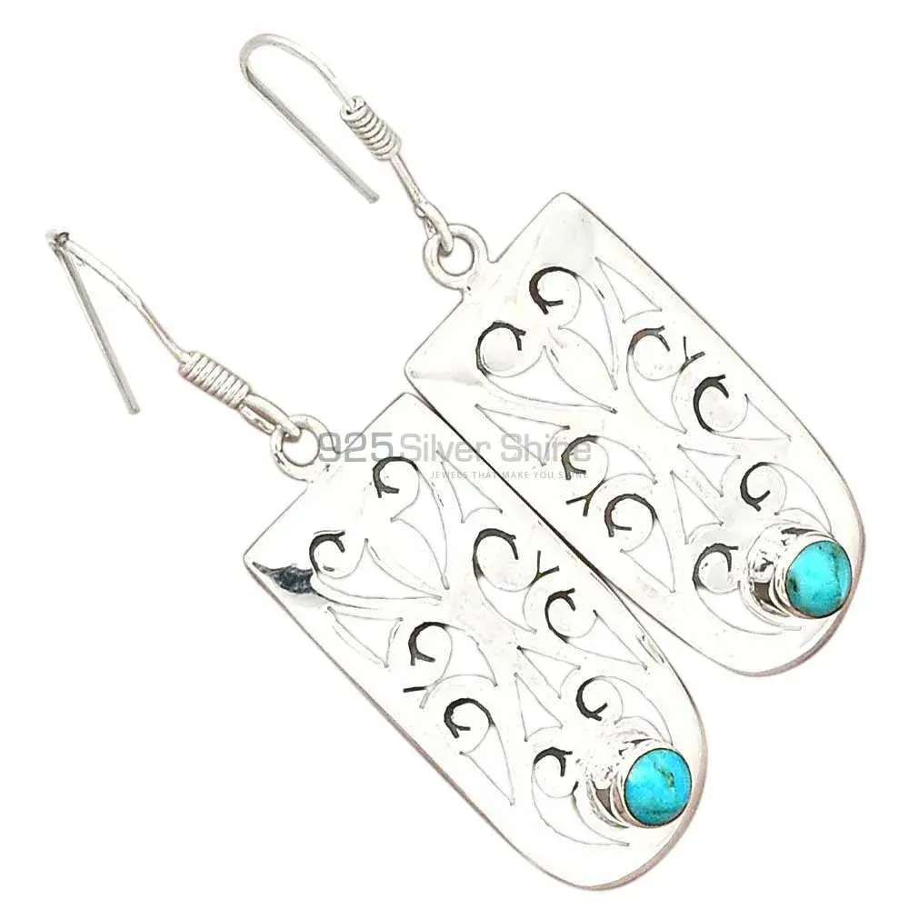 925 Sterling Silver Earrings In Semi Precious Turquoise Gemstone 925SE2807