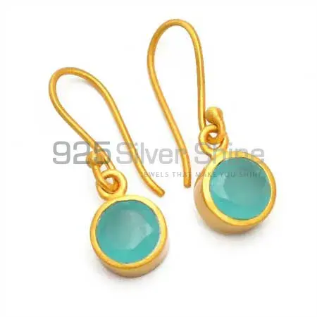 925 Sterling Silver Earrings In Genuine Chalcedony Gemstone 925SE1270