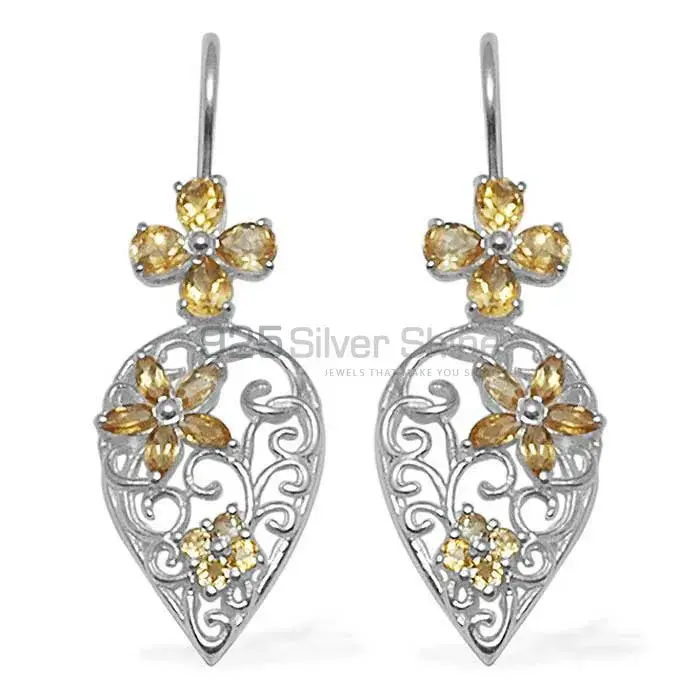 925 Sterling Silver Earrings Manufacturer In Genuine Citrine Gemstone 925SE726