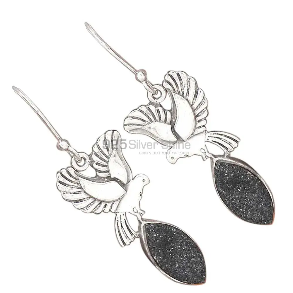 925 Sterling Silver Earrings In Genuine Druzy Gemstone 925SE2673_3