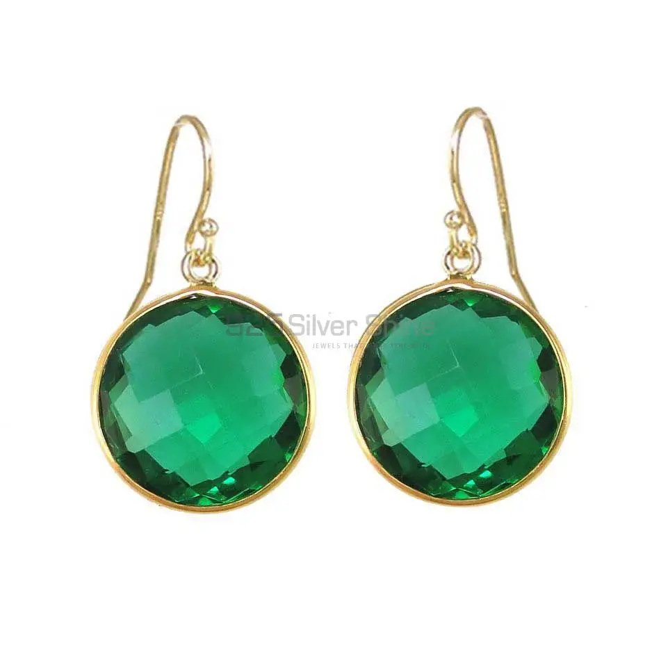 925 Sterling Silver Earrings In Genuine Hydro Green Onyx Gemstone 925SE1945_0