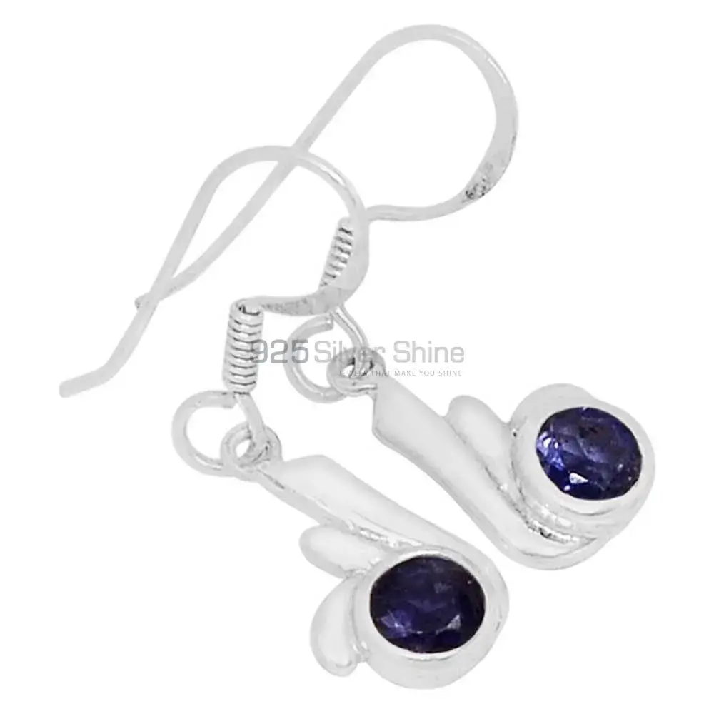 925 Sterling Silver Earrings In Genuine Iolite Gemstone 925SE568_0