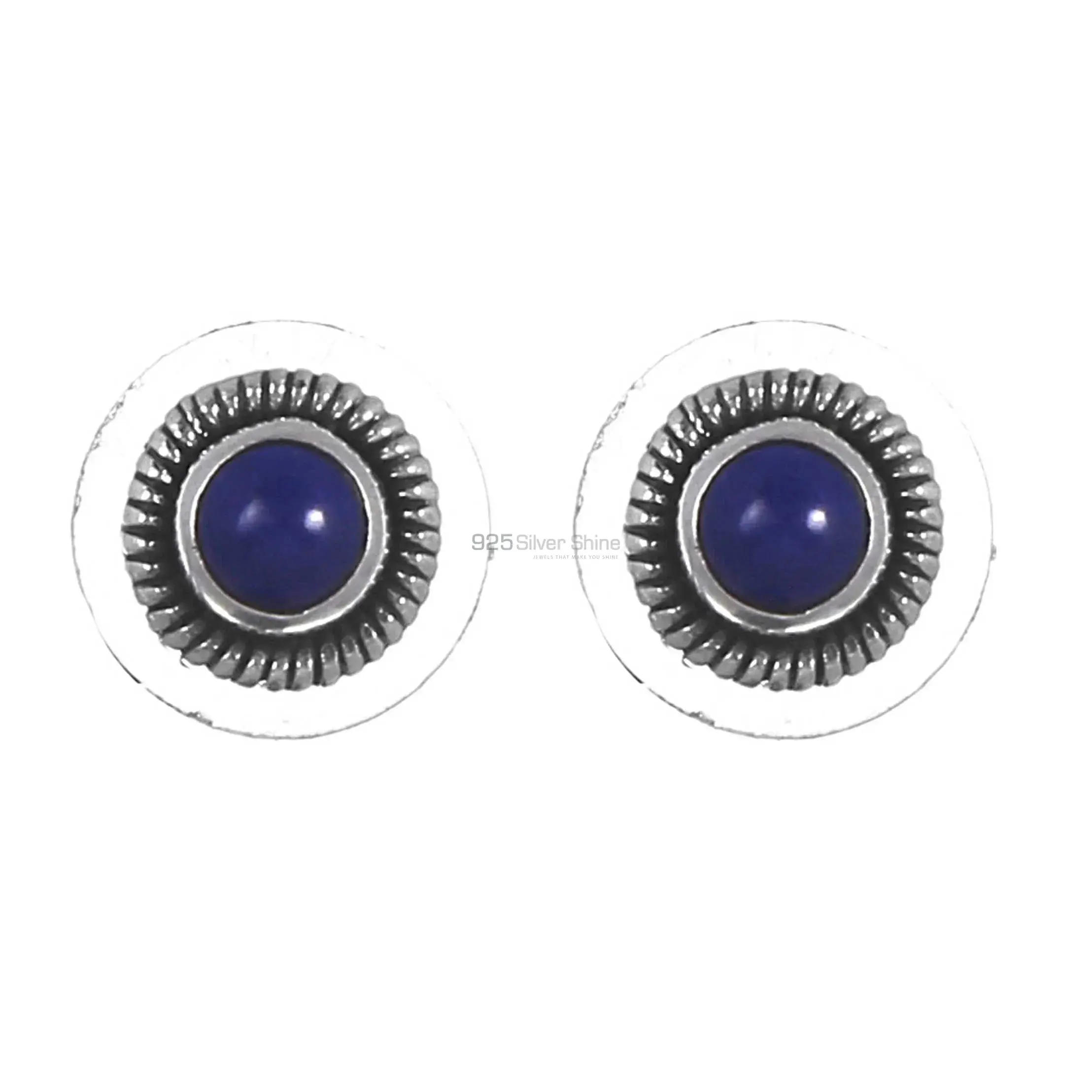 925 Sterling Silver Earrings In Genuine Lapis Lazuli Gemstone 925SE252_0