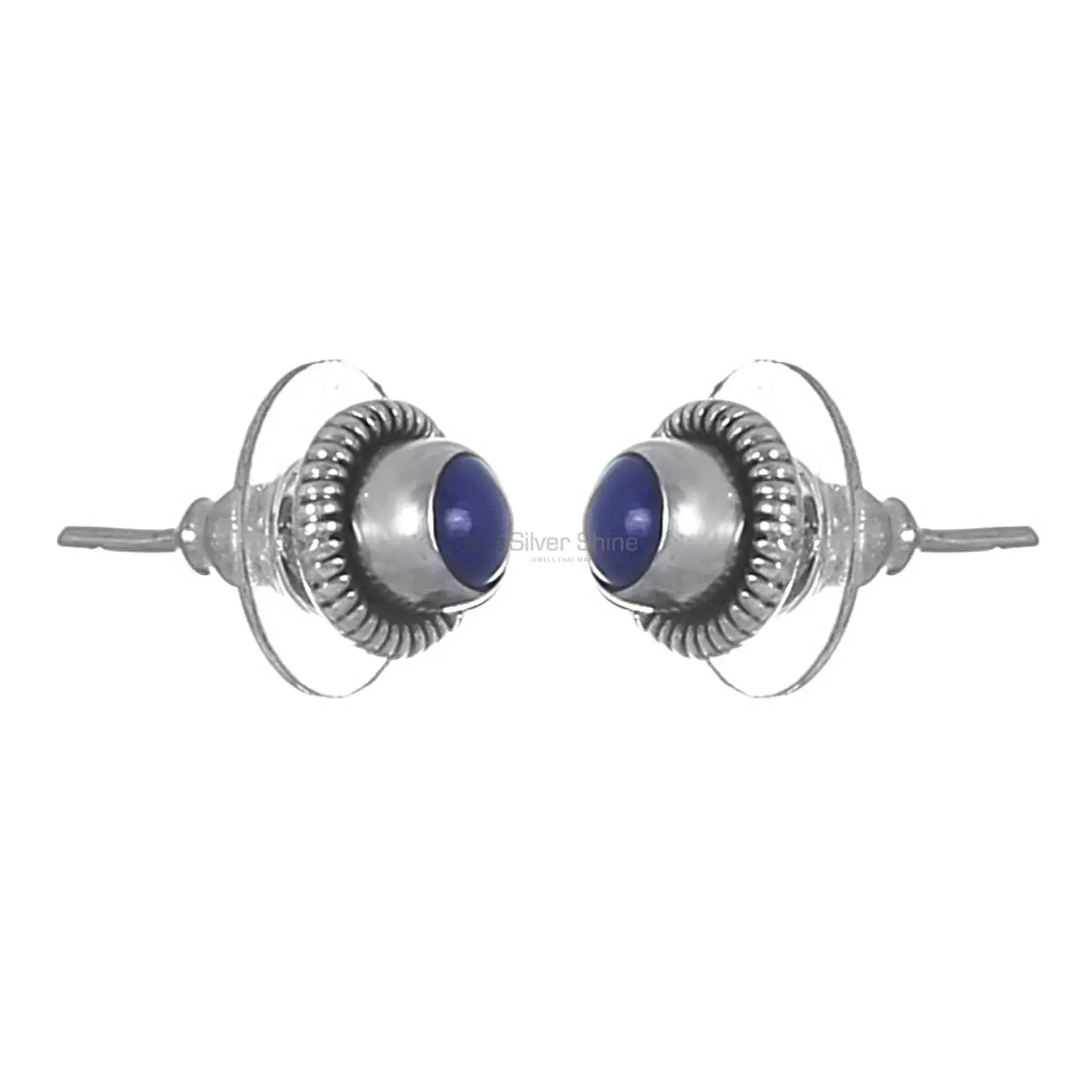 925 Sterling Silver Earrings In Genuine Lapis Lazuli Gemstone 925SE252_1