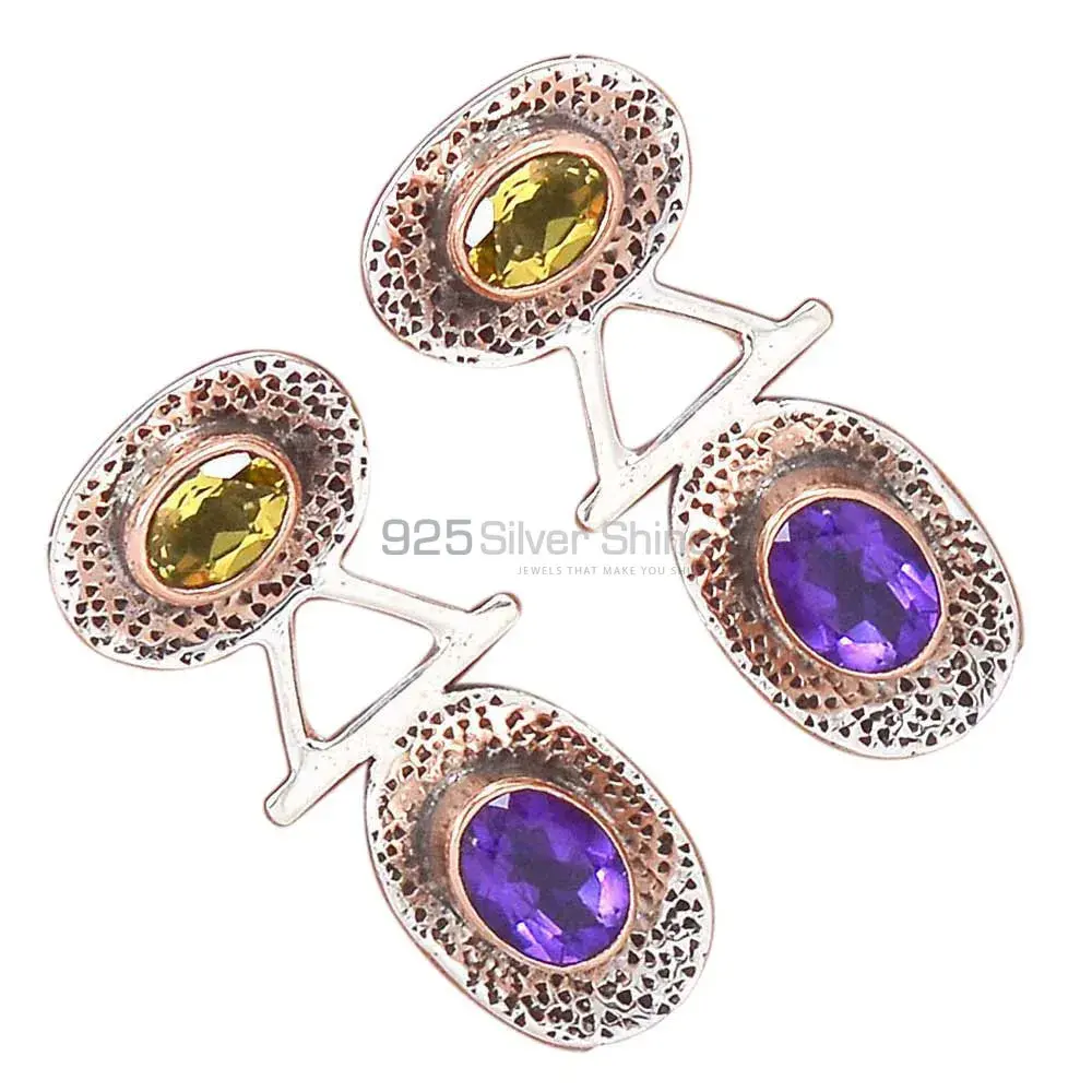 925 Sterling Silver Earrings Manufacturer In Genuine Multi Gemstone 925SE2125_1