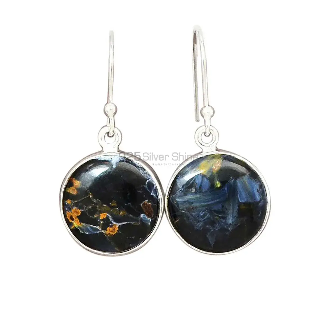 925 Sterling Silver Earrings In Genuine Pietersite Gemstone 925SE2362_1