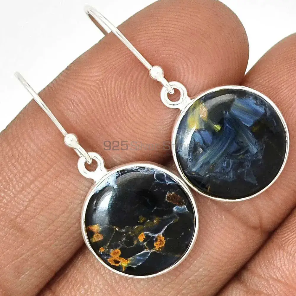925 Sterling Silver Earrings In Genuine Pietersite Gemstone 925SE2362_2