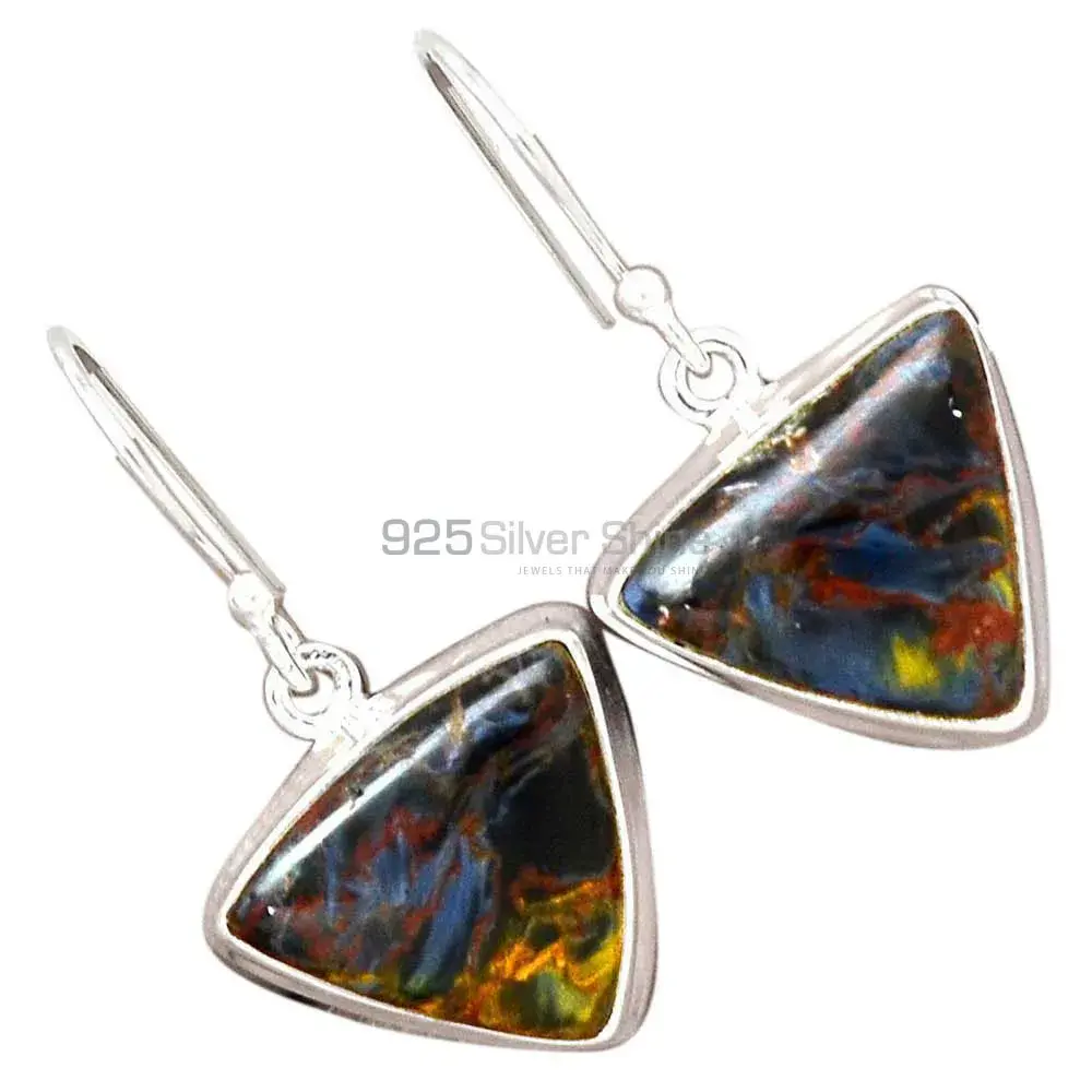 925 Sterling Silver Earrings In Genuine Pietersite Gemstone 925SE2362_6