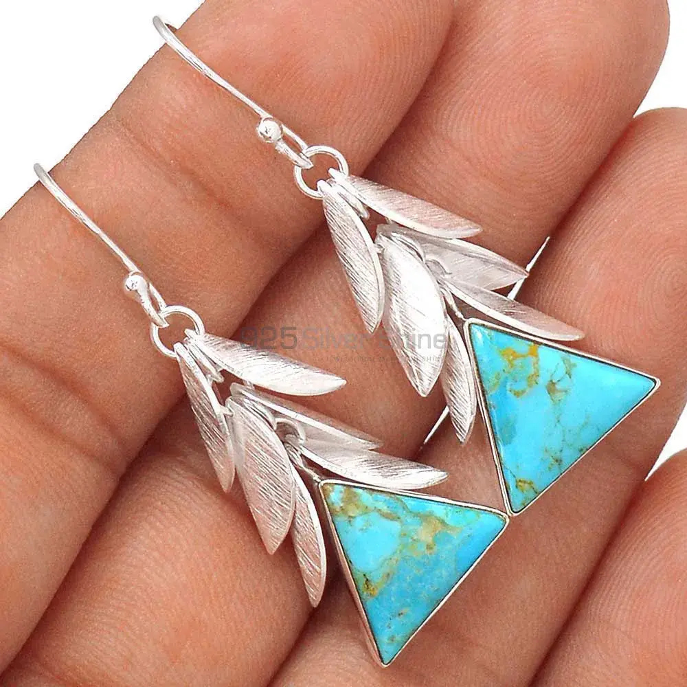 925 Sterling Silver Earrings Manufacturer In Genuine Turquoise Gemstone 925SE2996_1
