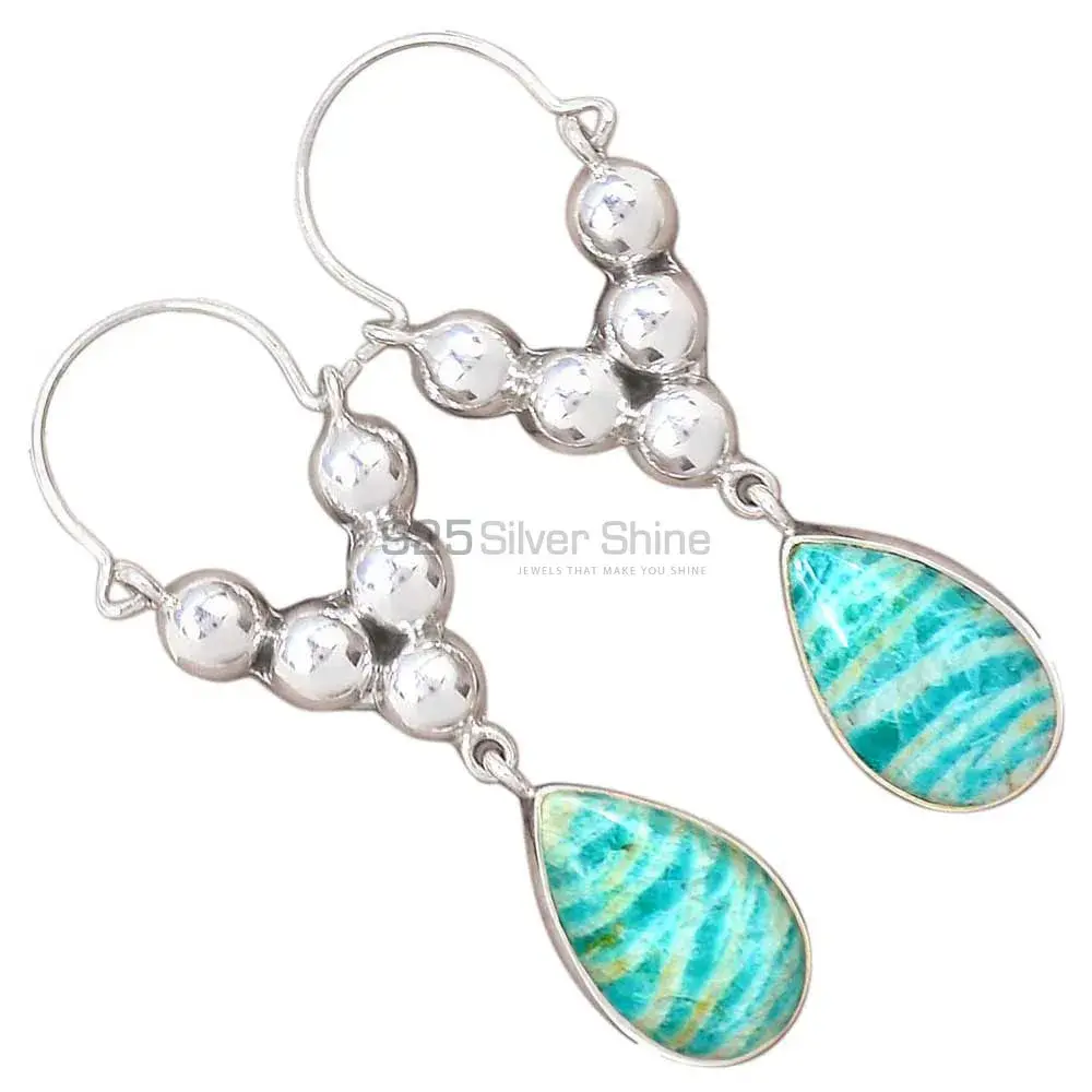 925 Sterling Silver Earrings Manufacturer In Natural Amazonite Gemstone 925SE3073_1