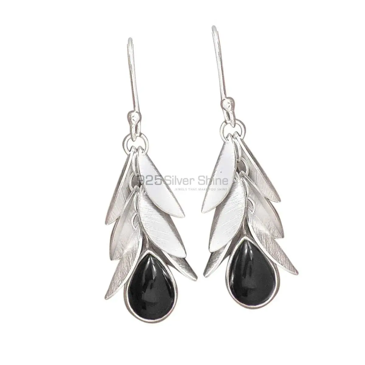 925 Sterling Silver Earrings Manufacturer In Natural Black Onyx Gemstone 925SE2994