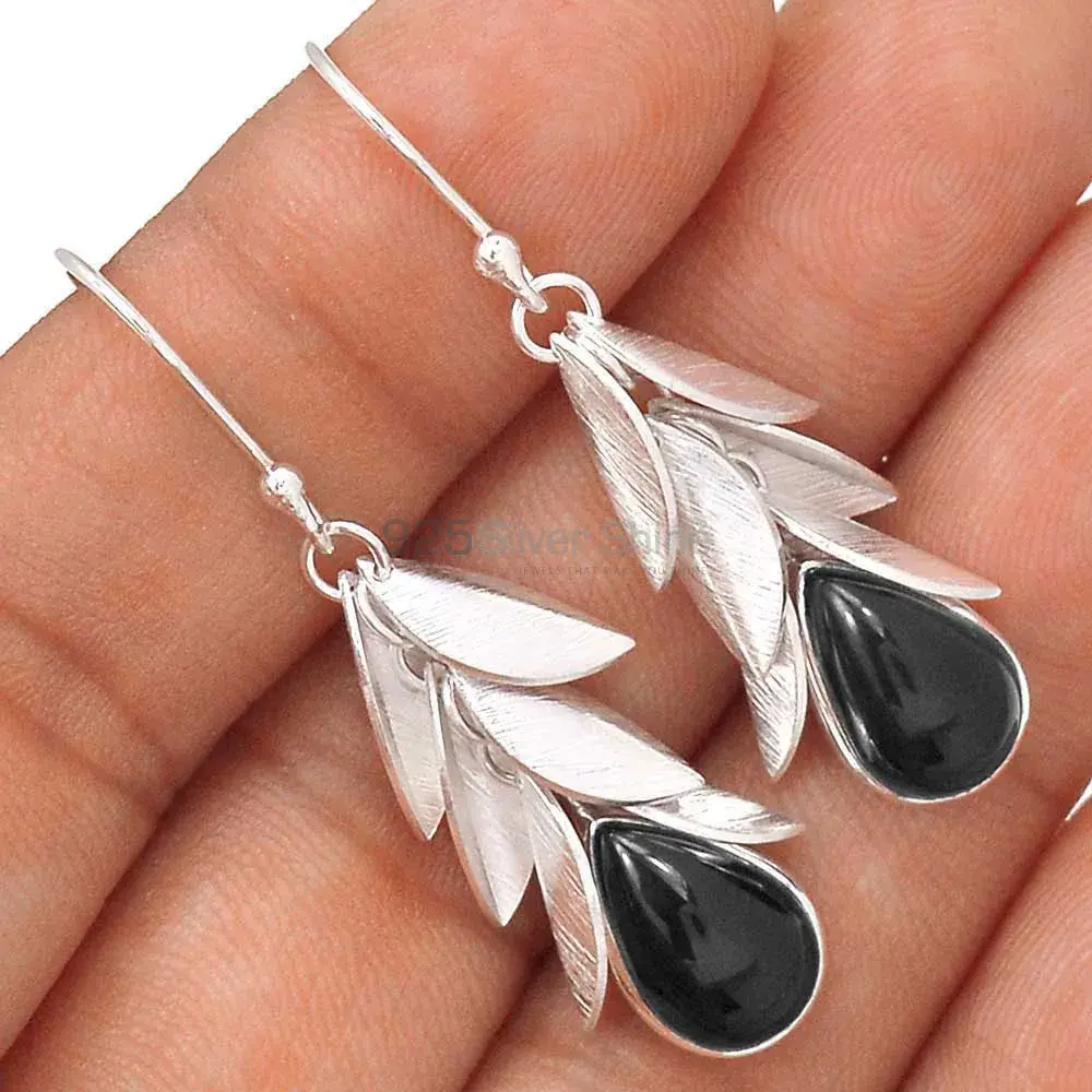 925 Sterling Silver Earrings Manufacturer In Natural Black Onyx Gemstone 925SE2994_1