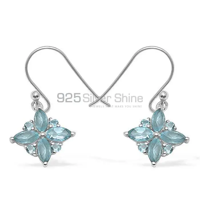 925 Sterling Silver Earrings Manufacturer In Natural Blue Topaz Gemstone 925SE1040