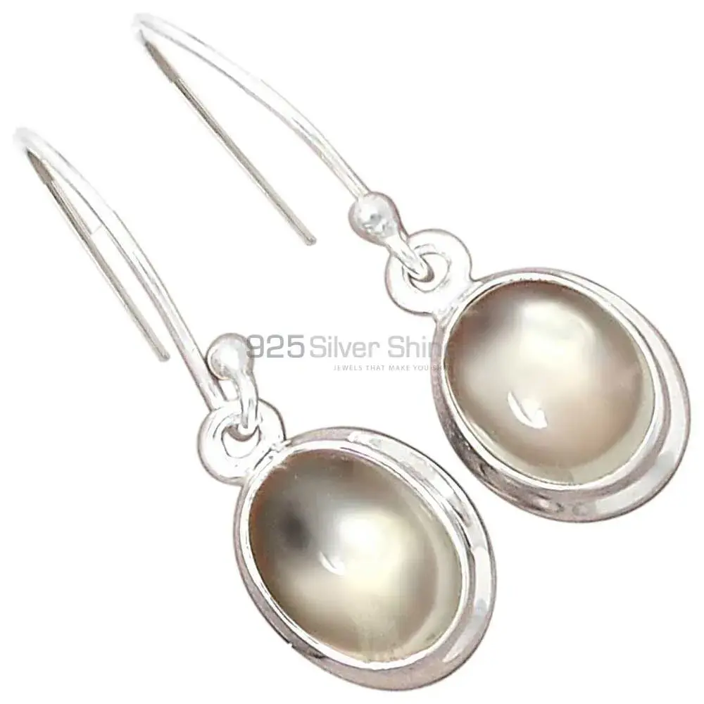 925 Sterling Silver Earrings In Natural Cat 'Eye Gemstone 925SE2360_2