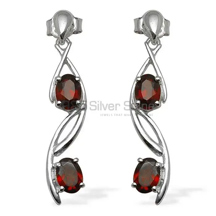 925 Sterling Silver Earrings Manufacturer In Natural Garnet Gemstone 925SE803