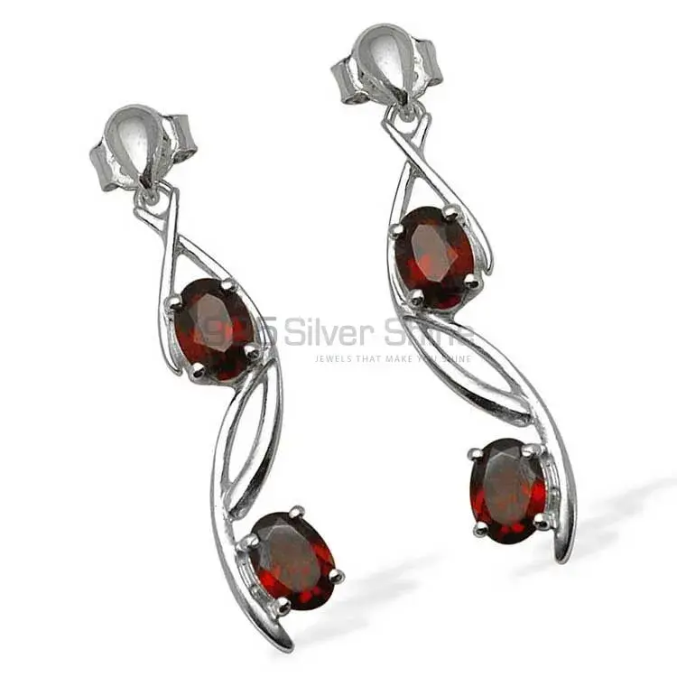 925 Sterling Silver Earrings Manufacturer In Natural Garnet Gemstone 925SE803_0