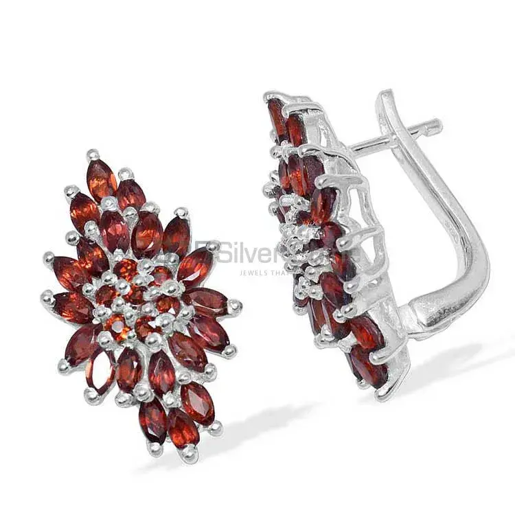 925 Sterling Silver Earrings Manufacturer In Natural Garnet Gemstone 925SE882_0