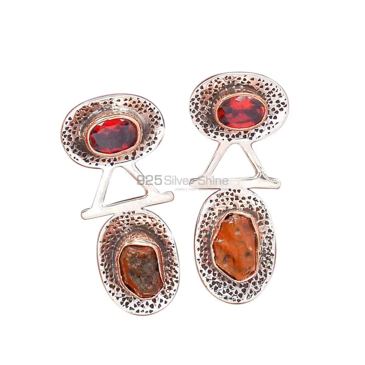 925 Sterling Silver Earrings In Natural Multi Gemstone 925SE2123_0