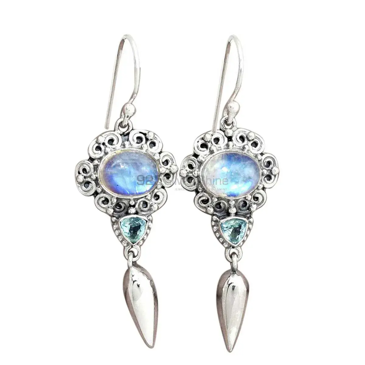 925 Sterling Silver Earrings In Natural Multi Gemstone 925SE2439_0