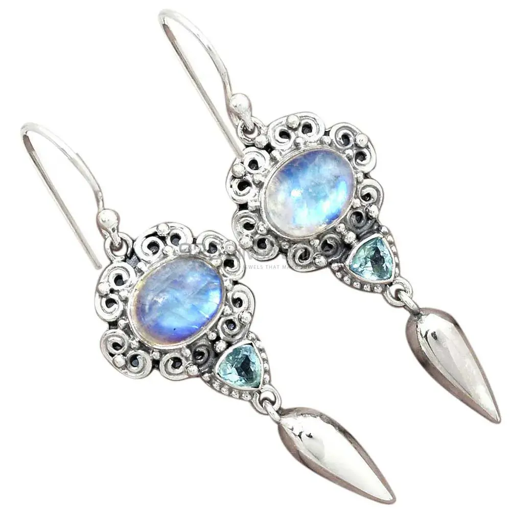 925 Sterling Silver Earrings In Natural Multi Gemstone 925SE2439_2