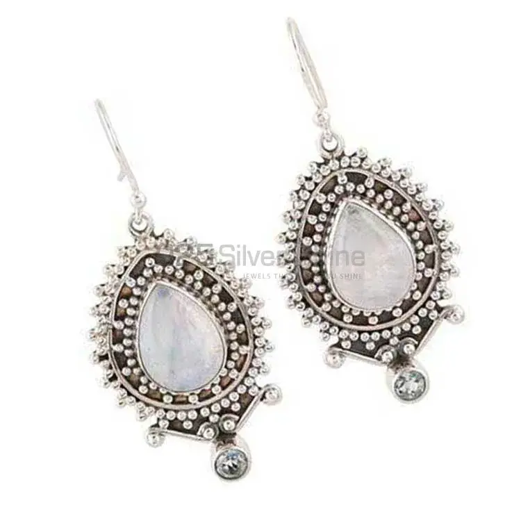 925 Sterling Silver Earrings Manufacturer In Natural Rainbow Moonstone 925SE2022_0