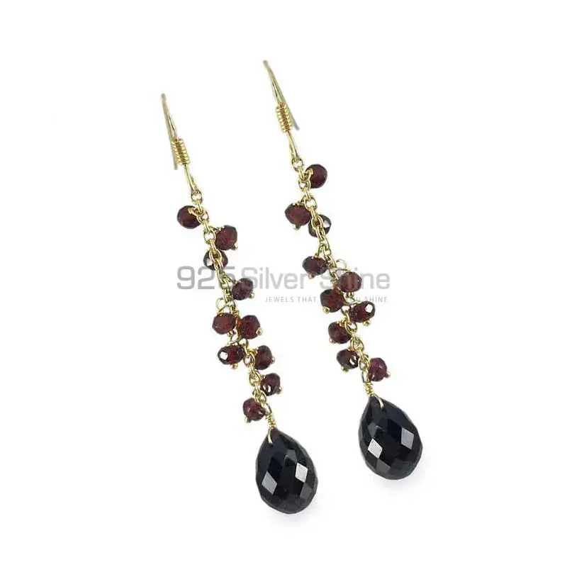 925 Sterling Silver Earrings In Semi Precious Black Onyx Gemstone 925SE1348_0