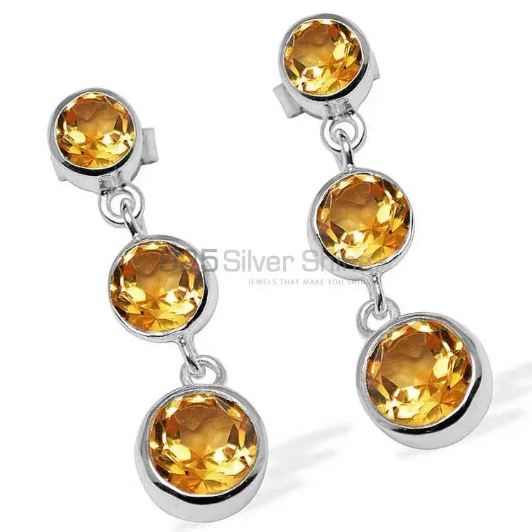 925 Sterling Silver Earrings Manufacturer In Semi Precious Citrine Gemstone 925SE1120_0