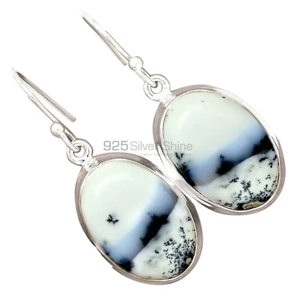925 Sterling Silver Earrings In Semi Precious Dendritic Jasper Gemstone 925SE2764_11