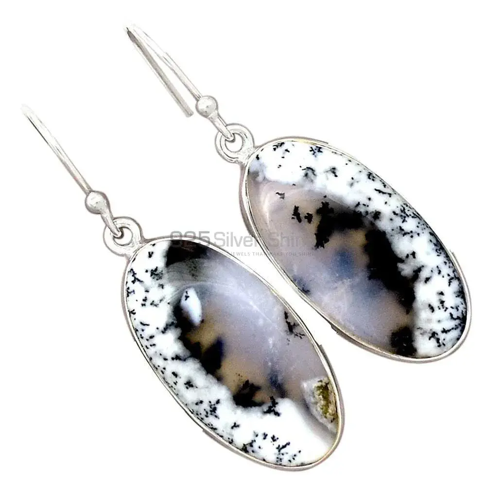 925 Sterling Silver Earrings In Semi Precious Dendritic Jasper Gemstone 925SE2764_13