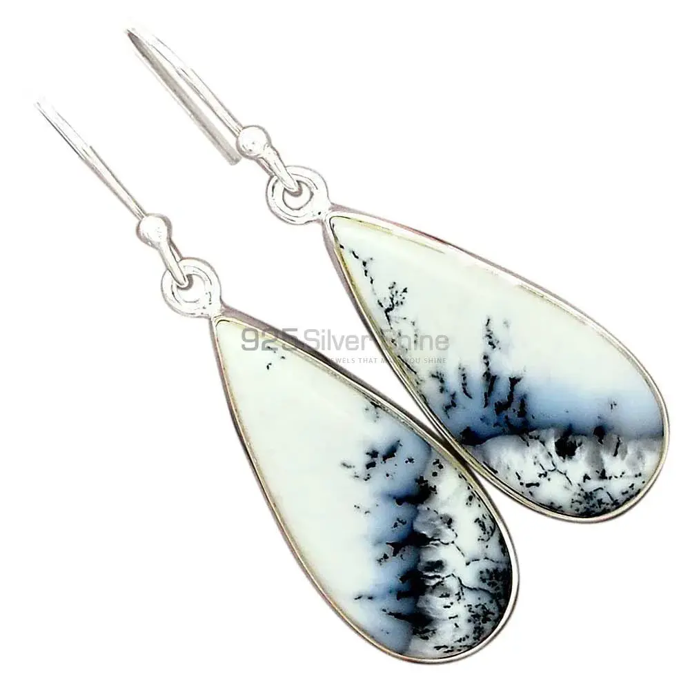 925 Sterling Silver Earrings In Semi Precious Dendritic Jasper Gemstone 925SE2764_14