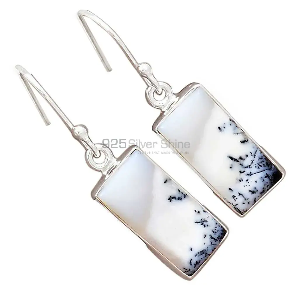 925 Sterling Silver Earrings In Semi Precious Dendritic Jasper Gemstone 925SE2764_17