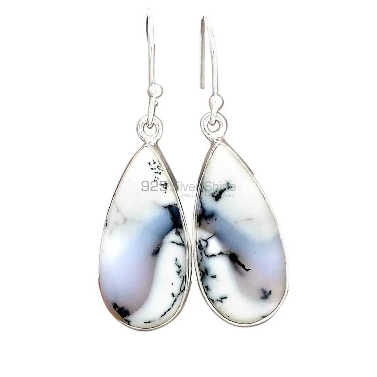 925 Sterling Silver Earrings In Semi Precious Dendritic Jasper Gemstone 925SE2764_18