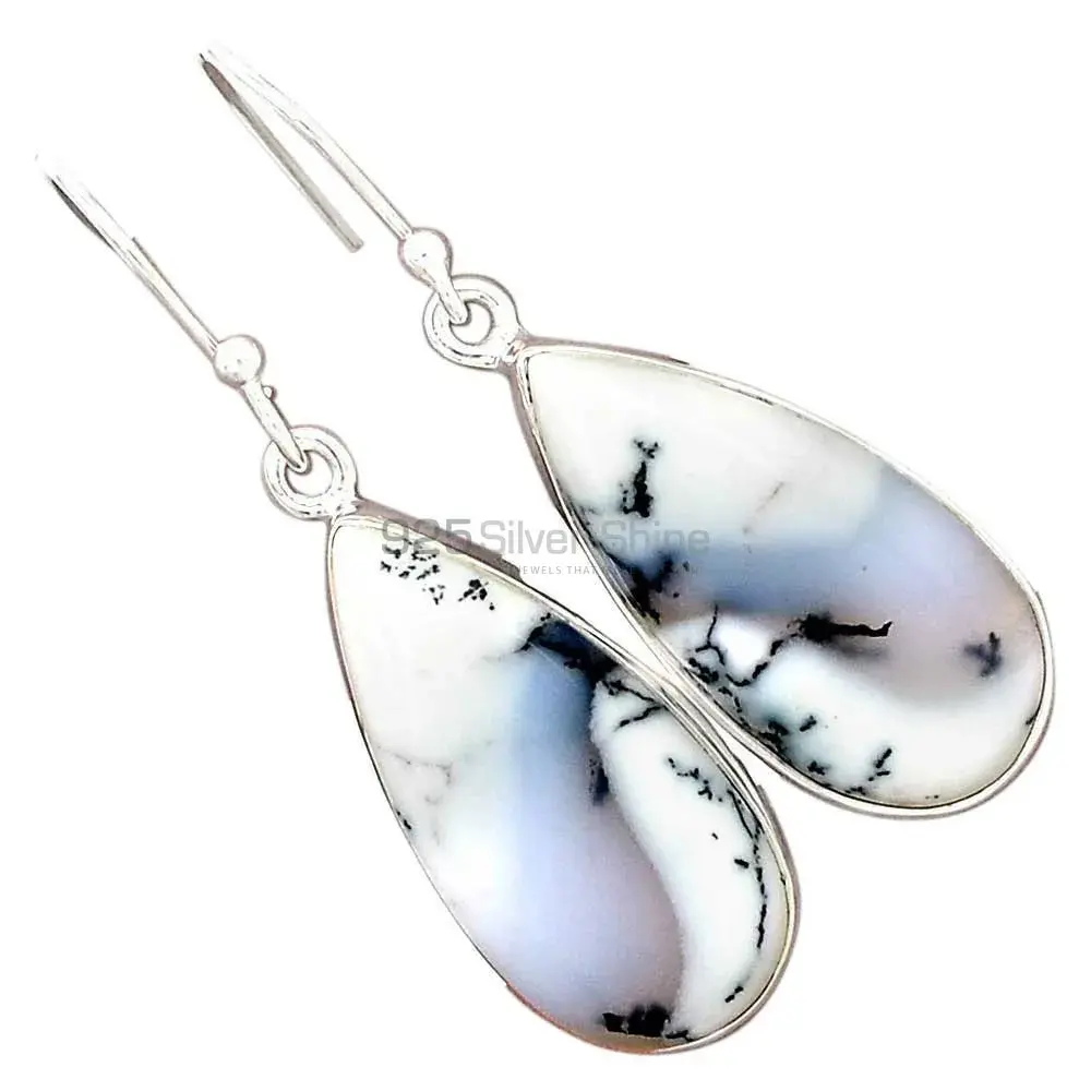 925 Sterling Silver Earrings In Semi Precious Dendritic Jasper Gemstone 925SE2764_19