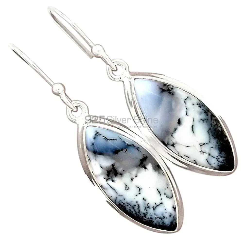 925 Sterling Silver Earrings In Semi Precious Dendritic Jasper Gemstone 925SE2764_3
