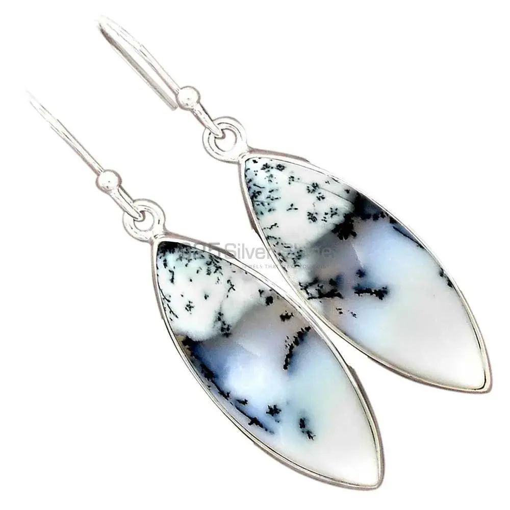 925 Sterling Silver Earrings In Semi Precious Dendritic Jasper Gemstone 925SE2764_5