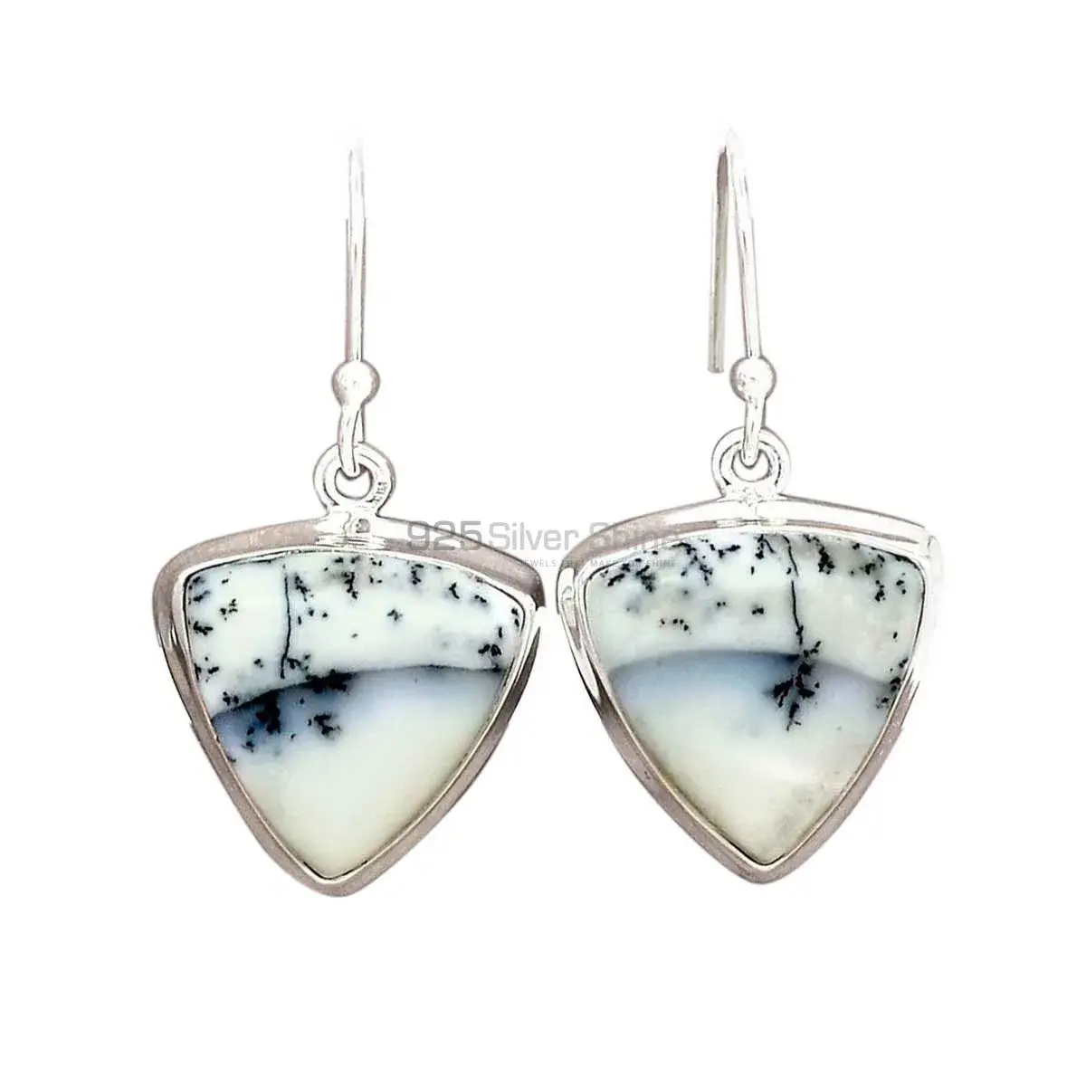 925 Sterling Silver Earrings In Semi Precious Dendritic Jasper Gemstone 925SE2764_8