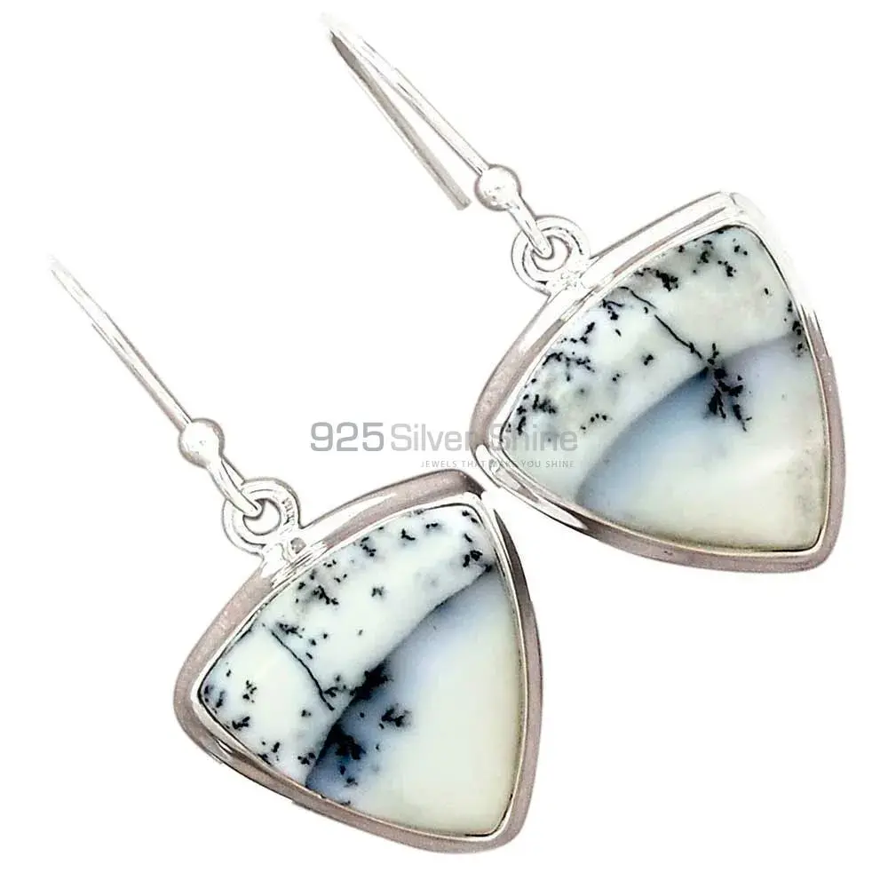 925 Sterling Silver Earrings In Semi Precious Dendritic Jasper Gemstone 925SE2764_9