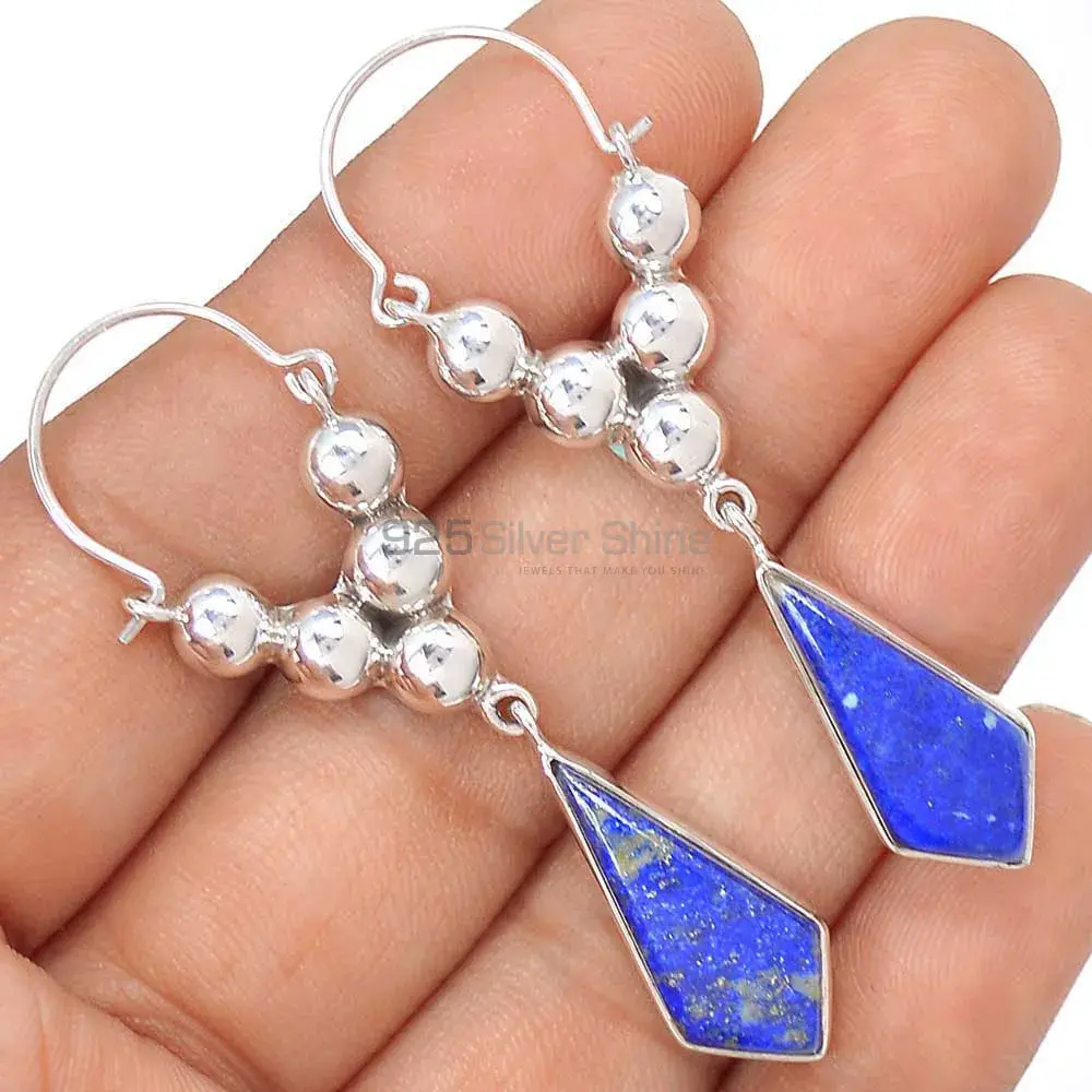 925 Sterling Silver Earrings Manufacturer In Semi Precious Lapis Gemstone 925SE3074_0