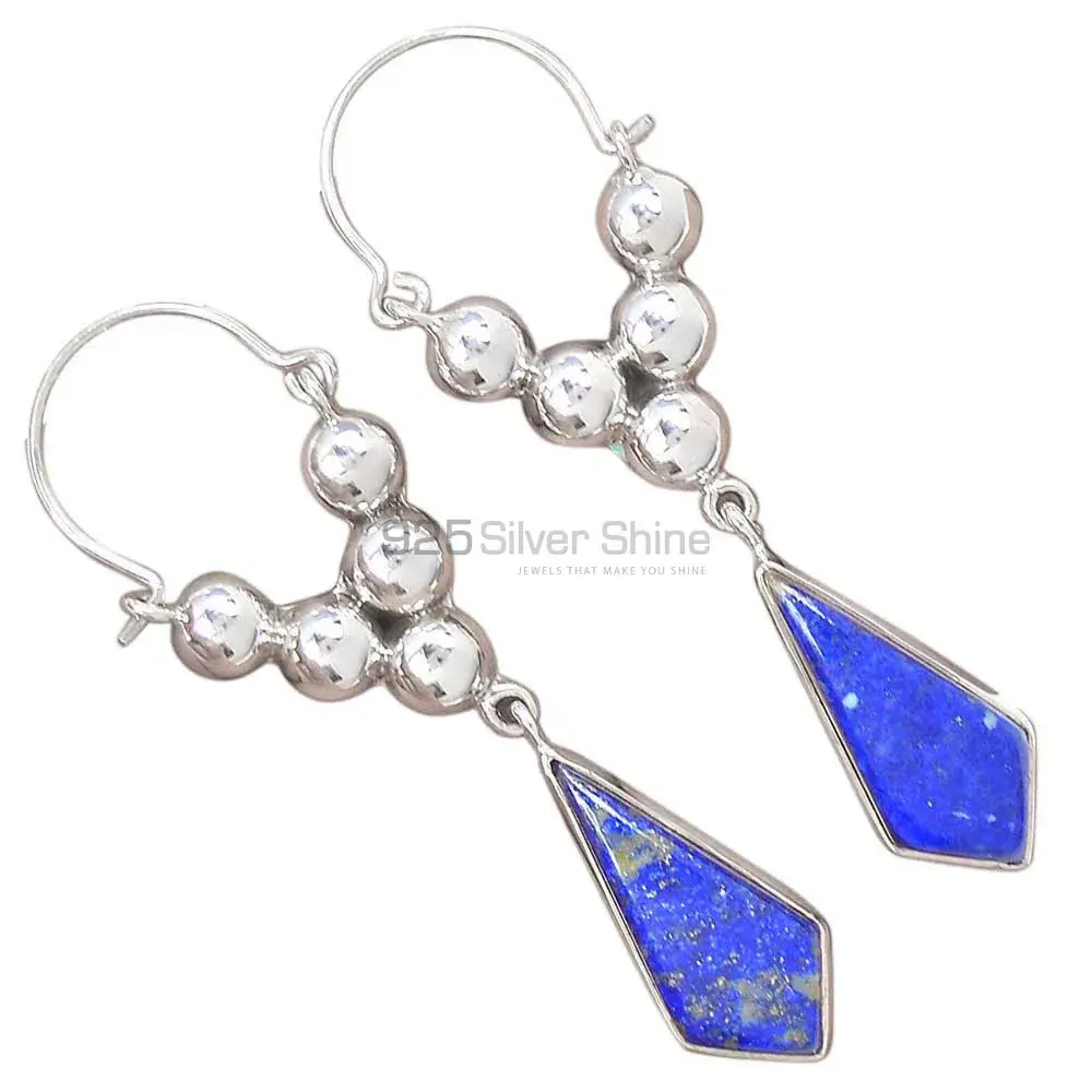 925 Sterling Silver Earrings Manufacturer In Semi Precious Lapis Gemstone 925SE3074_1