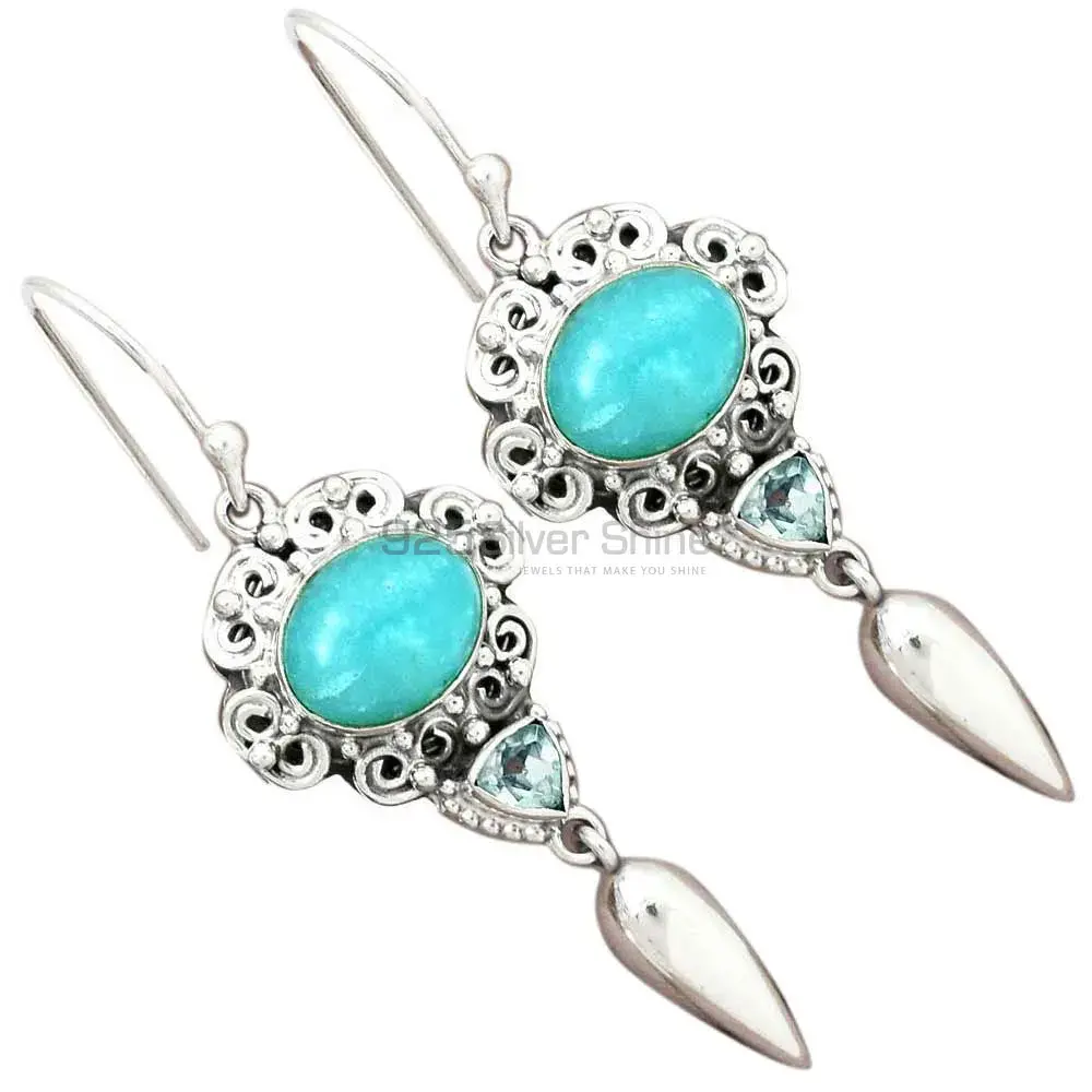 925 Sterling Silver Earrings In Semi Precious Multi Gemstone 925SE2440_2