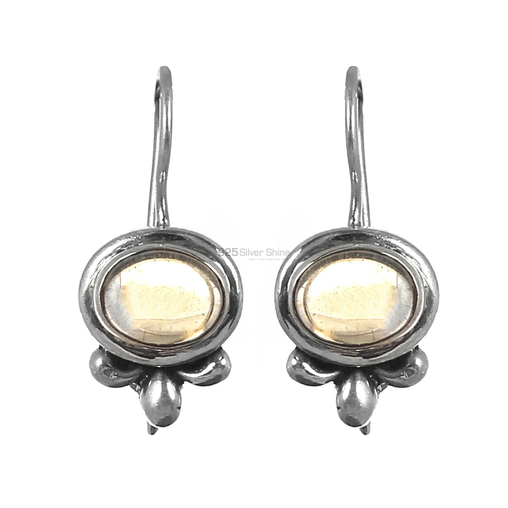 925 Sterling Silver Earrings In Genuine Citrine Gemstone 925SE246_0