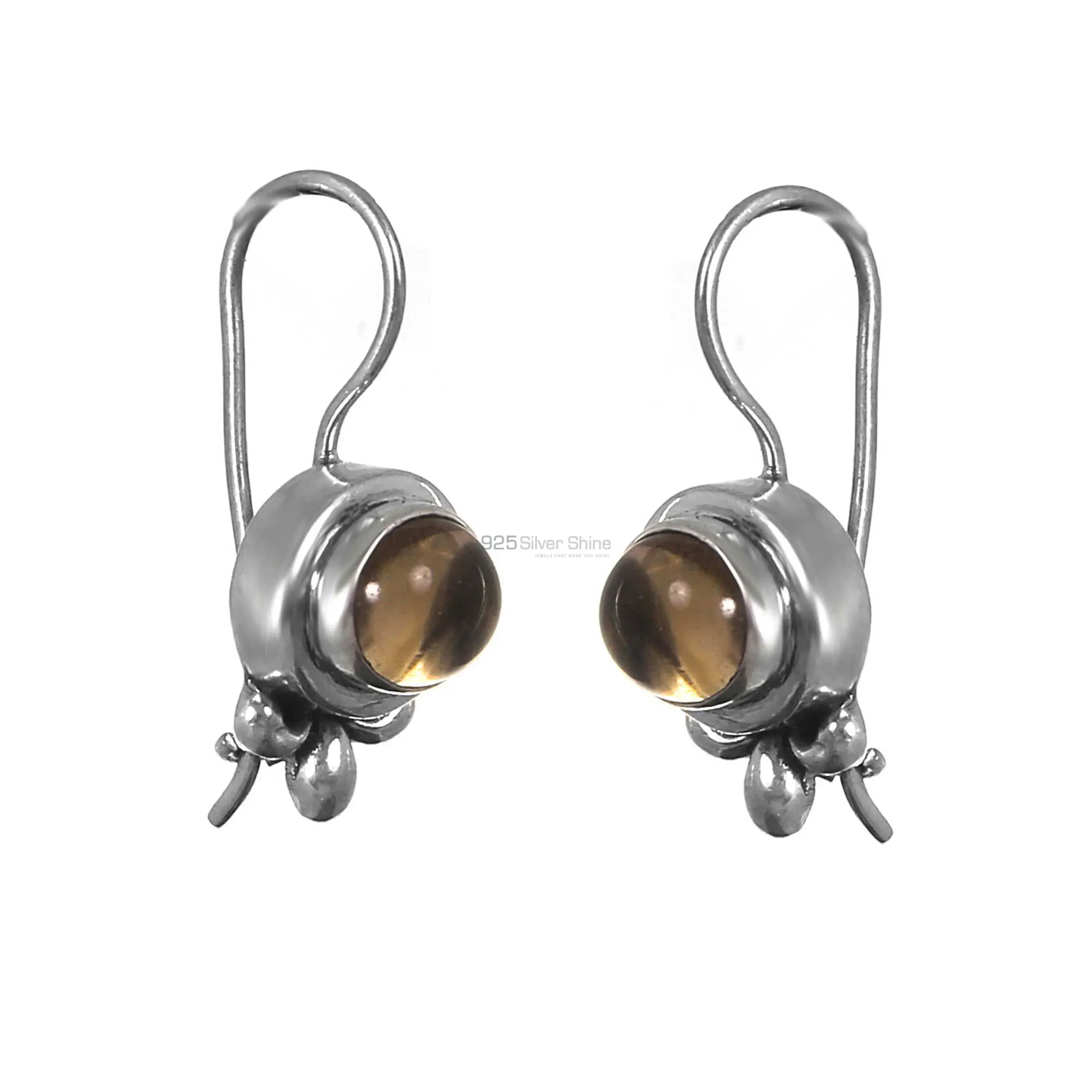 925 Sterling Silver Earrings In Genuine Citrine Gemstone 925SE246_1